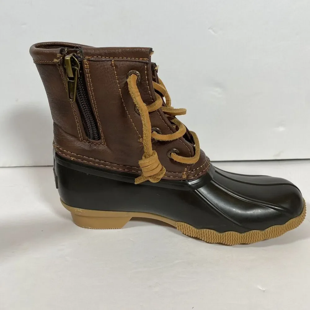 NWOB Sperry Saltwater Duck  Youth Girls Brown Casual Boots 12M - Read Descriptio